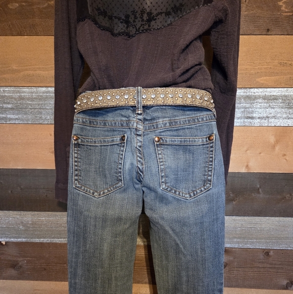 Guess Gray Rhinestone Embellished Belt - Picture 8 of 14